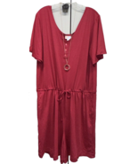 NWT LuLaRoe 2XL Solid Magenta Pink Xanthe Romper W/Pockets &amp; Drawstring - $41.57
