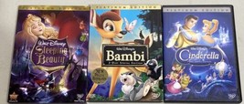 Disney DVD LOT Cinderella, Snow White, And Sleeping Beauty Platinum Edition - £8.75 GBP