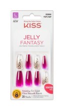 KISS JELLY FANTASY ON-TREND TRANSLUCENT AMAZING GEL LOOK 28 NAILS #KGFJ100F - £7.85 GBP