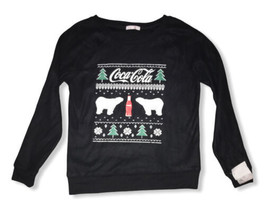 Coca Cola Polar Bear Christmas Fleece Top Black Women’s Medium - £11.81 GBP