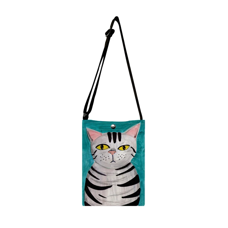 Creative Abstract Cat Painting Handbag Shoulder Bags Women Ladies Casual... - $20.70