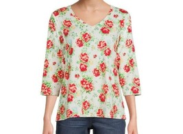 Pioneer Woman ~ 3/4 Sleeves ~ V-Neck ~ Floral Print T-Shirt ~ Size XL (16-18) - £17.93 GBP