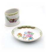 Herend Victoria Trinket Dish / Ashtray With Cigarette Holder ,Porcelain ... - $70.85
