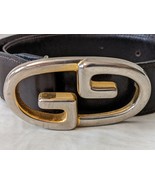 Vintage Gucci Brown Leather Marmont Gold GG Buckle 75/30 24 26 Inch Italy - $324.95 CAD