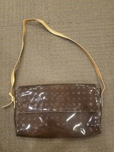 Arcadia Brown Patent Leather Cross Body Purse Hand Bag Made in Italy - $29.69