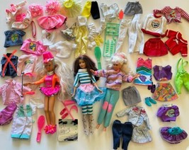 Vintage Barbie Skipper 3 Dolls Lot 70 + Clothes Accessories 1980s 1990s Outfits - £35.23 GBP