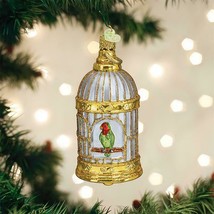 Old World Christmas Vintage Bird Cage Glass Christmas Ornament 16127 - £17.54 GBP