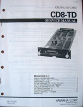 Yamaha CD8-TD Digital I/O Card Original Service Manual Schematics Part L... - $29.69