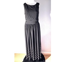 Jessica Howard Black Polka Dot Sleeveless Midi Dress Medium - $342.91 MXN