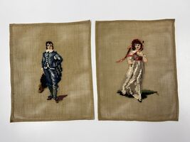 Pinkie and Blue Boy  Needlepoint Portraits Complete  13" x 11" Finished ... - $18.99