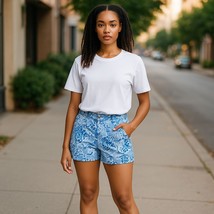 Lilly Pulitzer Womens Size 8 Callahan Knit Shorts Blue Turtley Awesome S... - $43.56