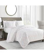 King/Full Duvet Cover Set in Coral Ogee 450-Thread-Count - £34.76 GBP