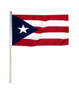 1 Case(600 Pcs) 12"x18" Puerto Rico State Stick Flags 12x18in Handheld - $396.00