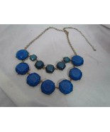 Double Strand Necklace 12 Blue Silver Chain Lobster Closure Adjustable 23&quot; - £4.47 GBP