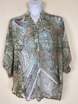 Cato Womens Plus Size 14/16 (0X) Sheer Paisley Popover Tunic 3/4 Sleeve - £6.22 GBP