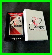New 80th Anniversary Zippo Lighter In Original Decorator Box &amp; Price Tag... - £62.27 GBP
