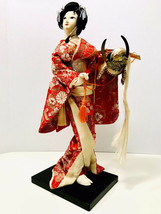 Vintage 1950’s Princess Yaegakihime Japanese Samurai Geisha Doll Wood Base - £55.31 GBP