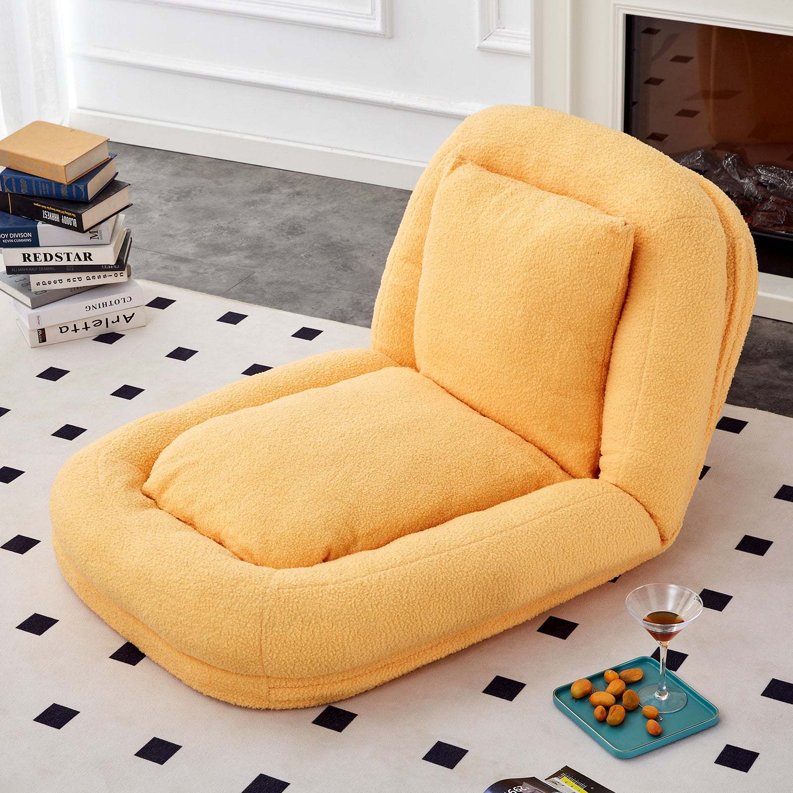 Yellow Teddy Folding Sofa Chair - 5-Position Adjustable Gaming Item image 2