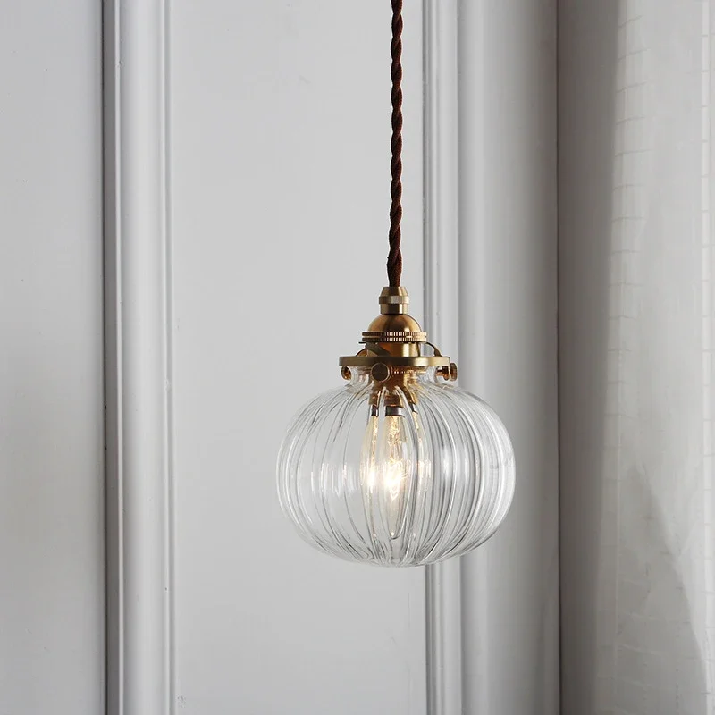 Nordic Glass Pendant Light Retro Dining room Pendant Lamp Creative Minim... - $53.96