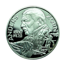 Sweden Coin 20 Euro 1998 Silver Painter Anders Zorn 36mm Commemorative 0... - $58.99