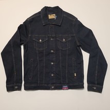 CHAPS Denim Men&#39;s Jacket Size L (22x28&quot;) navy blue stretch NWT - £30.44 GBP