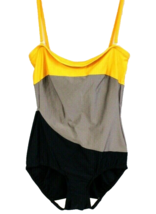 Vtg 80s Gottex Women’s Maillot Bathing Suit S/M One Piece Color Block Ye... - $39.20