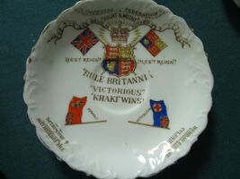 Antique Aynsley Dish Rule Britannia Victorious Khaki Dish 5 1/2" [70D] - $28.71
