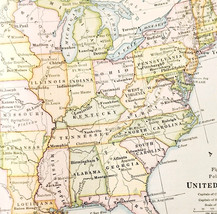 1920 United States Map Political State Boundaries Centerfold Vintage USA... - $29.99