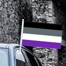 Rainbow Asexual Pride 12X18 Inch 12&quot; x 18&quot; Car Flag With Heavy Duty Bracket - $5.35