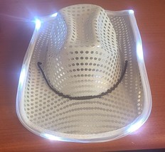 Unisex Cowboy Cowgirl Western Hat One Size (Lg) New With LED Lights Cr3am - $18.23