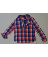 TOMMY HILFIGER CHECK PLAID ROLLED UP LONG SLEEVE SHIRT TOP POCKET BUTTONS S - £7.81 GBP