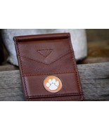 Clemson Leather Wallet with Orange and White Logo - Brown Wallet - $27.94
