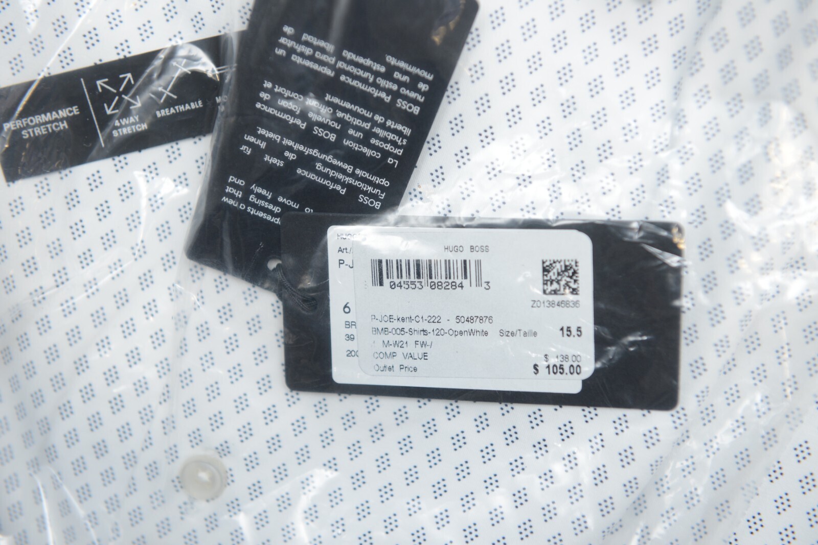 HUGO BOSS Herren Joe Kent Reise Reg Passform Performance Stretch Kleid Hemd 37 Item image 6