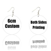 Wholesale Customized Print African Wooden Drop Earrings Personalized Afro Wood D - £72.15 GBP