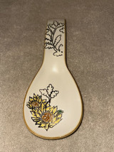 Maxcera White Ceramic Sunflower Spoon Rest 10” Kitchen Decor NEW - $19.99