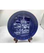 Vtg Grande Porcelain of Copenhagen 1976 Christmas/Julen Plate Blue 7 1/8... - $9.49