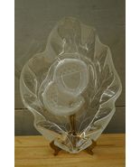 NOS GORHAM Crystal Frosted Acorn Nut Harvest Bounty Chip &amp; Dip Serving P... - $54.44