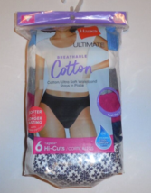 Hanes Breathable Cotton Womens Size 10 3XL Underwear Hi-Cut 6 Pack Panti... - £17.31 GBP