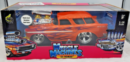 VINTAGE &quot;MUSCLE MACHINE&quot; 1955 CHEVY NOMAD ORANGE &quot;TOO COOL&quot; NEW IN BOX - $197.99