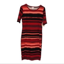 LulaRoe red coral striped Julia dress - £21.72 GBP