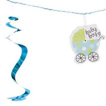 Blue &quot;Baby Boy!&quot; Hanging Swirl Garland, 7 Ft. - $9.79