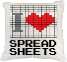 I Love Spread Sheets Office Guru Pillow Cover For Clerks, Secretaries, A... - $24.74+