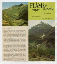 Flamsbana Norge Brochure Norway Flam Line Railway with Pictorial Map - $15.84
