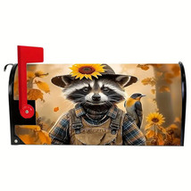 Happy Raccoon Autumn Standard Mailbox Cover / Wrap - Standard Size 21&quot;X18&quot; - $8.70