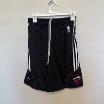 Adidas Miami Heat Basketball Shorts Adult Medium Black Red White NBA Mens - $19.87