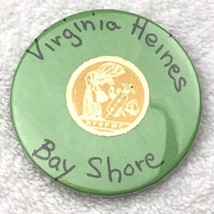 Virginia Heines Bay Shore Pin Button Vintage Handmade - $9.95