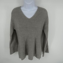 Calvin Klein Womens Gray Metallic Flare Sleeve Sweater Small NWT $89 - $29.70