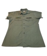 Vtg Vietnam Era US ARMY Issue Button Up Uniform Shirt Cutoff Sleeves - £16.98 GBP