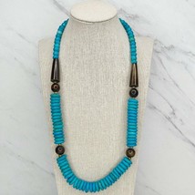 Blue Chunky Beaded Necklace - £5.20 GBP