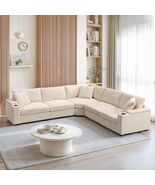 106&quot; Corduroy L-Shape Sectional Sofa: Storage, USB, Cup Holders - €954,08 EUR